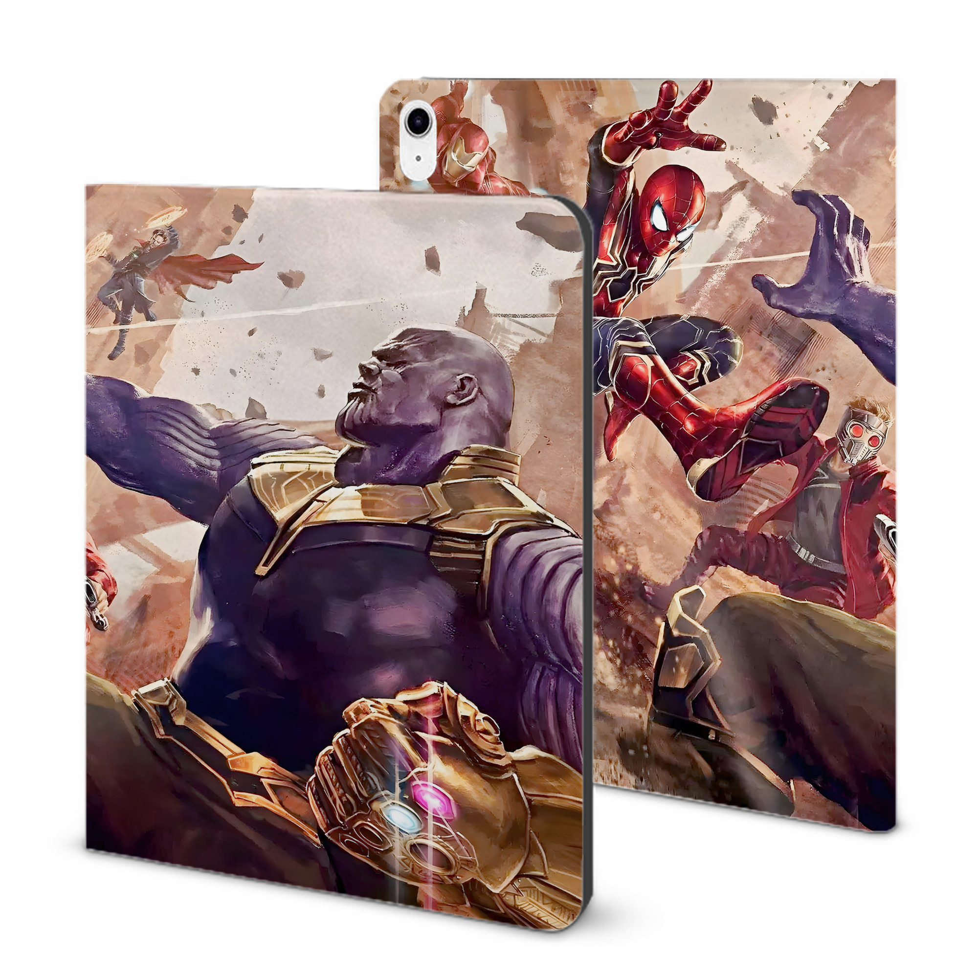 （画像用） アベンジャーズ The Avengers IPad ケース ブック型 PUレザー TPU 耐衝撃 軽量 薄型 ペン収納なし 全面保護 IPad 各モデル対応